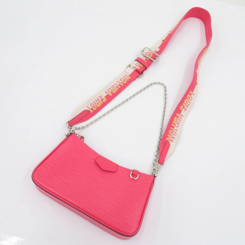 LOUIS VUITTON Epi Easy Pouch Clutch On Strap Shoulder Bag Pink